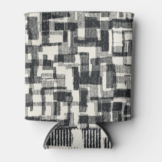Monochrome Patchwork: Graphic Brushed Seamless. Can Cooler