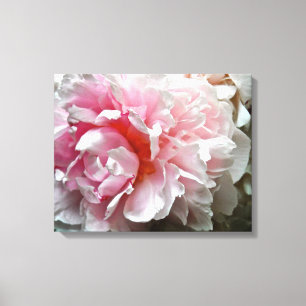 Monochrome Peony Photo Canvas Print
