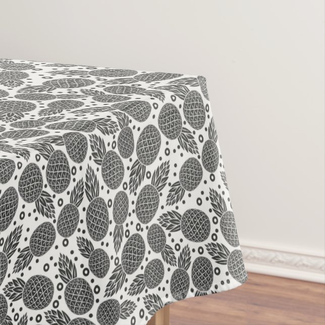 Monochrome Pineapples 2 Tablecloth (In Situ)