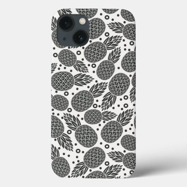Monochrome Pineapples Case-Mate iPhone Case (Back)