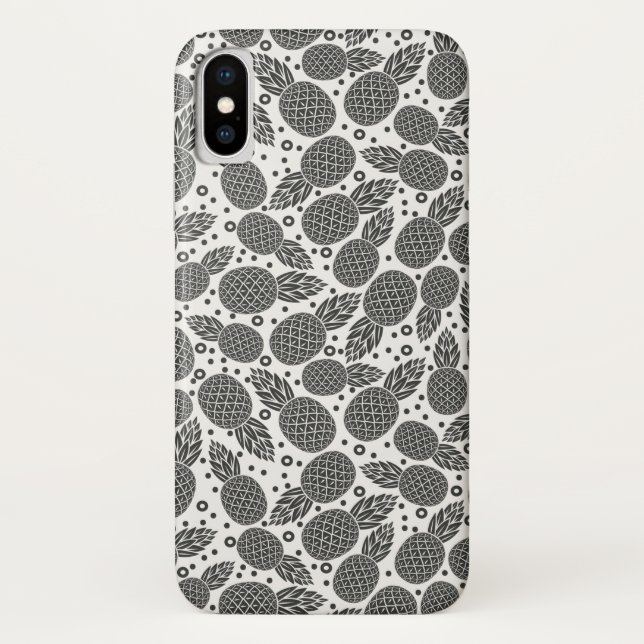 Monochrome Pineapples Case-Mate iPhone Case (Back)