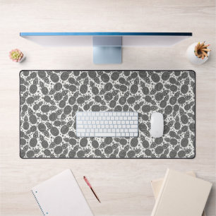Monochrome Pineapples Desk Mat
