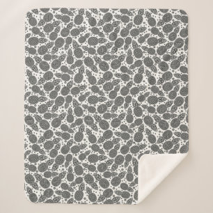 Monochrome Pineapples Sherpa Blanket