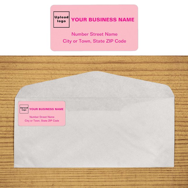 Monochrome Pink Business Address Label (Monochrome pink business address label on envelope)