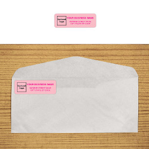Monochrome Pink Business Return Address Label