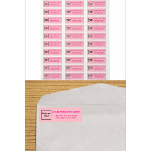 Monochrome Pink Business Return Address Label
