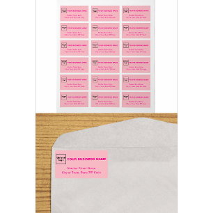 Monochrome Pink Colour Address Label
