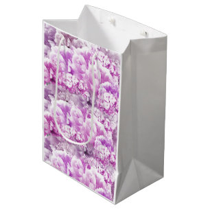 Monochrome Pink Mixed Bouquet Medium Gift Bag
