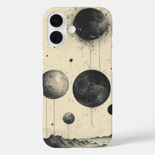 Monochrome Planetarium Case-Mate iPhone Case (Back)