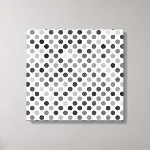 Monochrome Polka Dot Pattern (Black & White Dots) Canvas Print
