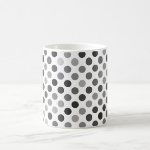 Monochrome Polka Dot Pattern (Black & White Dots) Coffee Mug