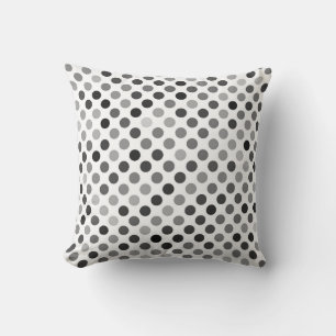 Monochrome Polka Dot Pattern (Black & White Dots) Cushion