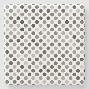 Monochrome Polka Dot Pattern (Black & White Dots) Stone Coaster
