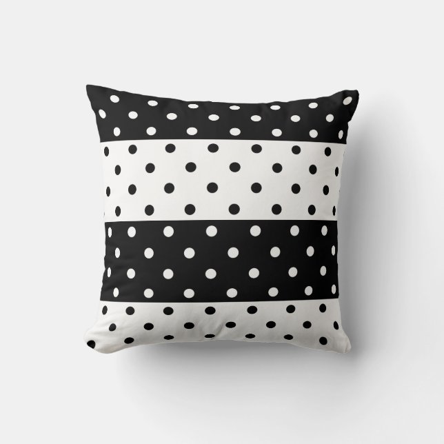 Monochrome Polka Dots Pillow (Front)
