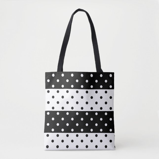 Monochrome Polka Dots Tote (Front)