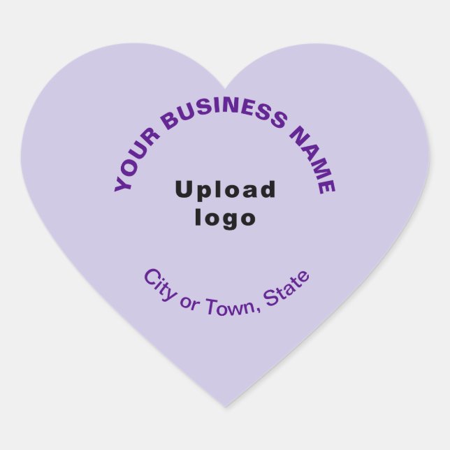Monochrome Purple Business Brand With Logo on Heart Sticker (Front)