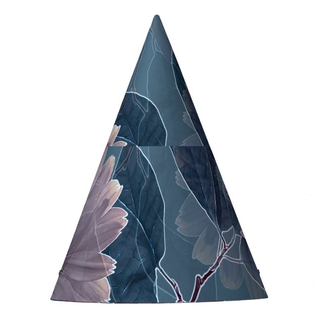 Monochrome Purple: Floral Watercolor Seamless Party Hat (Front)