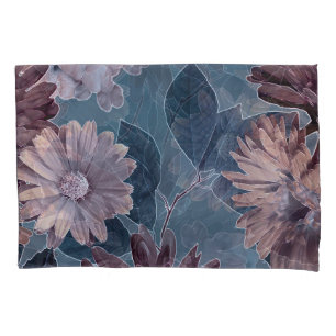 Monochrome Purple: Floral Watercolor Seamless Pillowcase