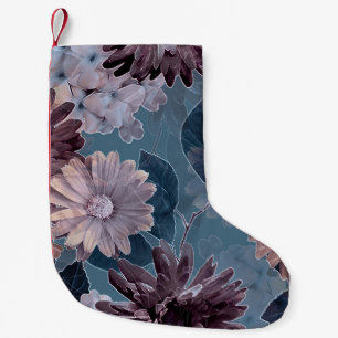 Monochrome Purple: Floral Watercolor Seamless Small Christmas Stocking