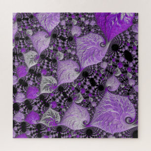 Monochrome Purple Fractal Art Jigsaw Puzzle