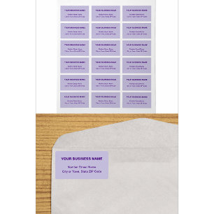Monochrome Purple Plain Texts Address Label