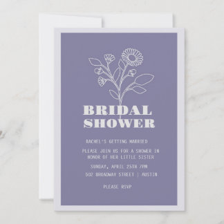  Monochrome Purple-Themed Bridal Shower Invitation