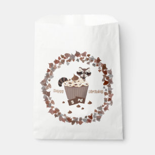Monochrome Raccoon Chocolate Chip Birthday Favour Bags