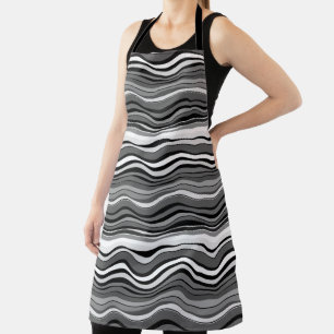 Monochrome Ripples Pattern Apron