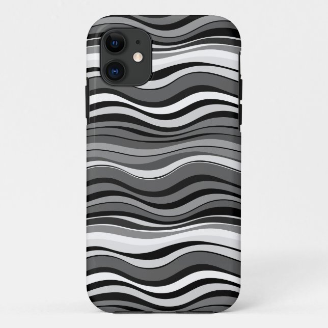 Monochrome Ripples Pattern Case-Mate iPhone Case (Back)
