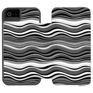Monochrome Ripples Pattern Incipio Watson™ iPhone 5 Wallet Case
