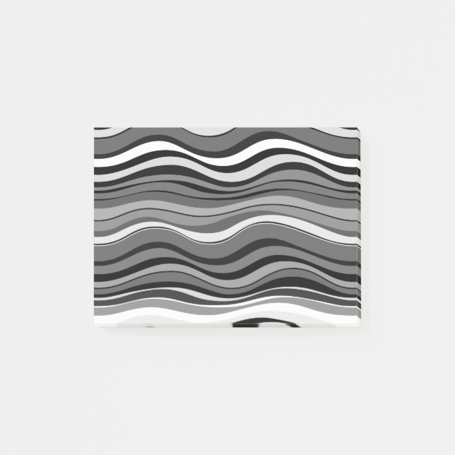 Monochrome Ripples Pattern Post-it Notes (Front)