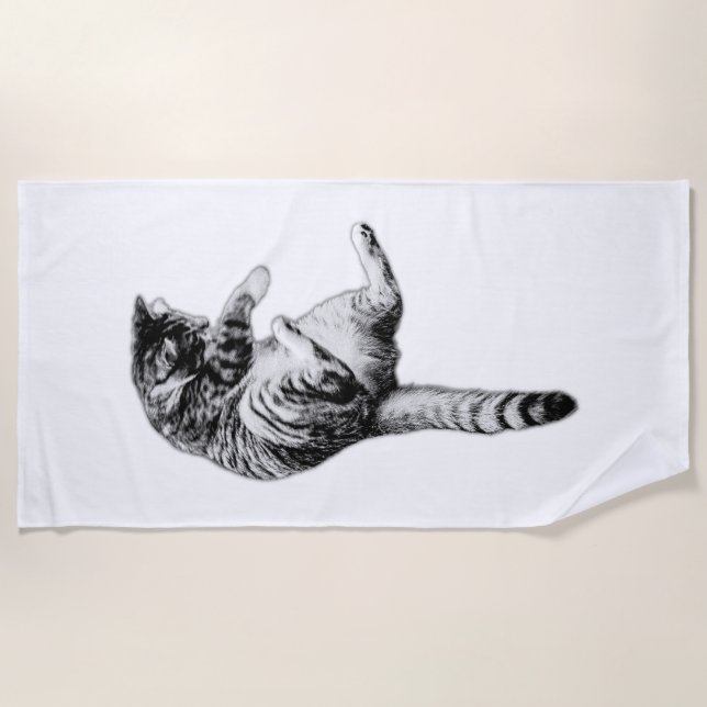 Monochrome Roll for Sunny Days Beach Towel (Front)