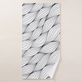 Monochrome seamless pattern with abstract curled w bath towel