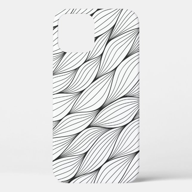 Monochrome seamless pattern with abstract curled w Case-Mate iPhone case (Back)