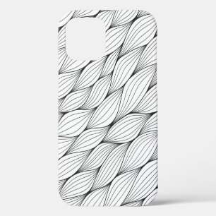 Monochrome seamless pattern with abstract curled w iPhone 12 case