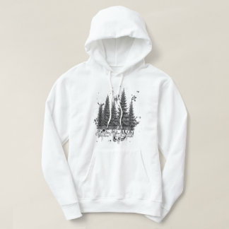 Monochrome Shadows: 3D Winter Wonderland Graffiti  Hoodie