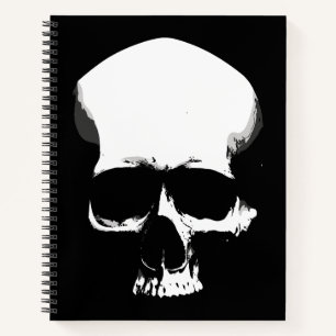 Monochrome Skull Art Notebook