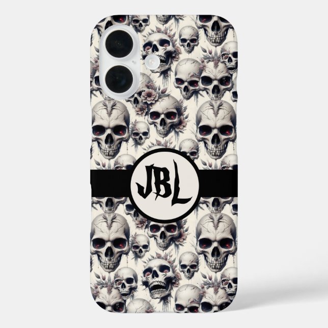 Monochrome Skulls Case-Mate iPhone Case (Back)
