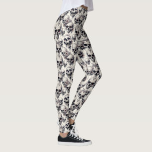 Monochrome Skulls Leggings