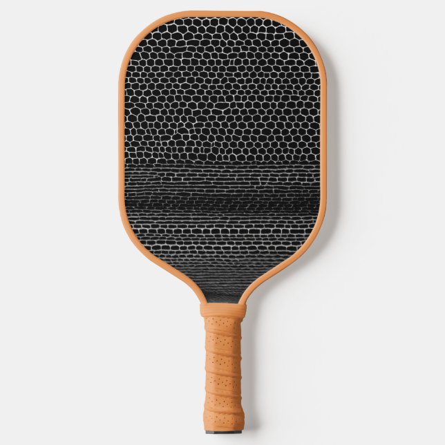 Monochrome snake straight line pickleball paddle (Front)