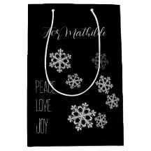 Monochrome Snowflake Christmas Pattern with Script