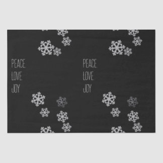 Monochrome Snowflake Christmas Pattern with Script Tissue Paper
