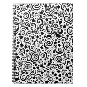 Monochrome Spiral Circles Notebook