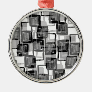 Monochrome Squares Metal Tree Decoration