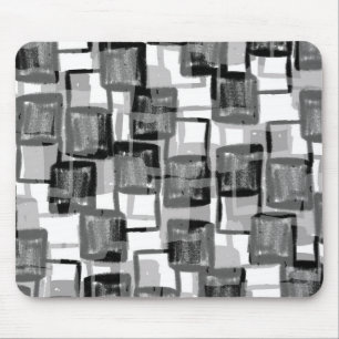 Monochrome Squares Mouse Mat