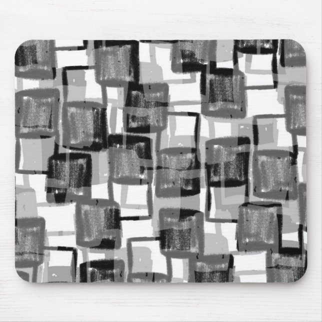 Monochrome Squares Mouse Mat (Front)