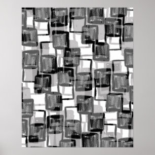 Monochrome Squares Poster