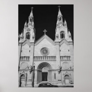 Monochrome St. Peter and Paul Church San Francisco Poster