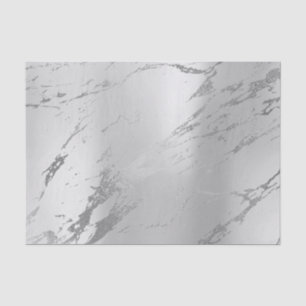 Monochrome Stone Silver Gray Metallic Marble Tissue Paper
