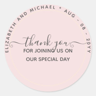 Monochrome Thank You Favour Labels